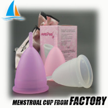 Copa femenina menstrual de silicona reutilizable